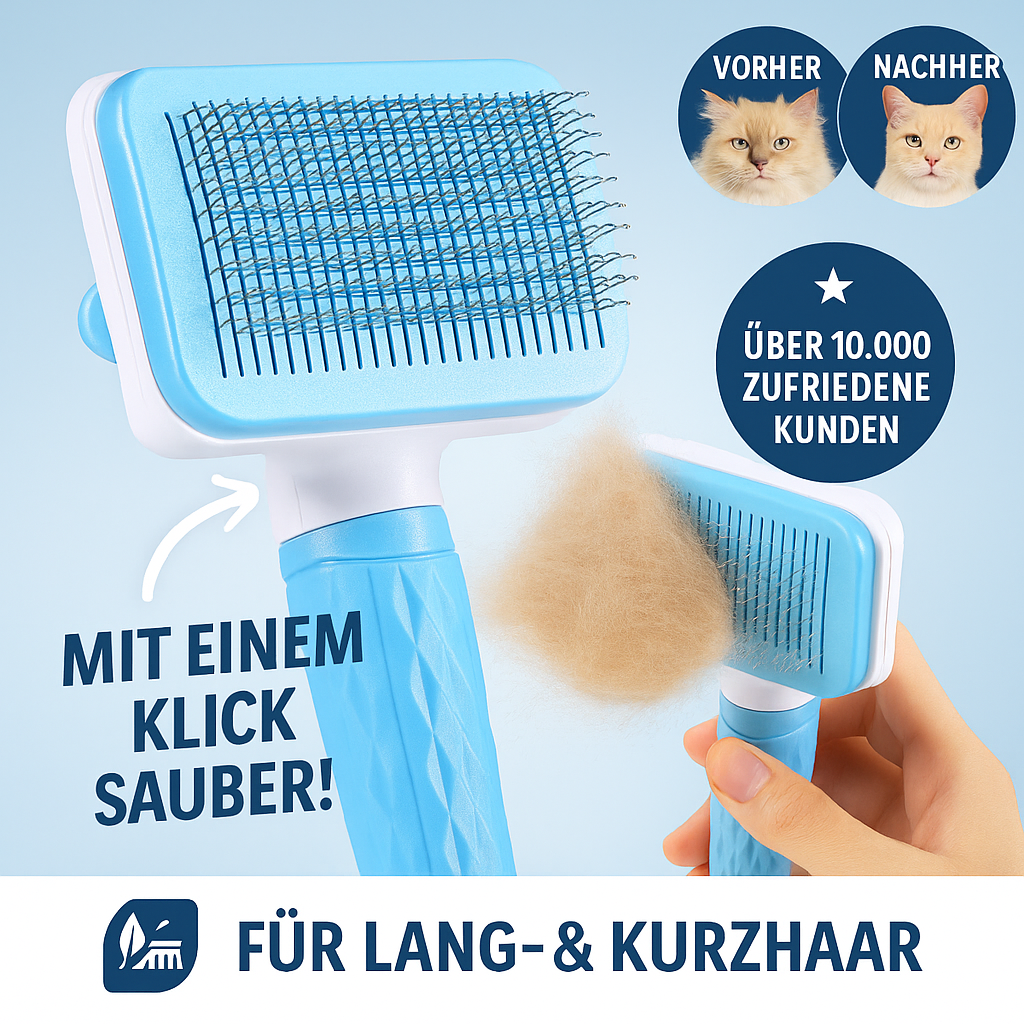 FellLiebe Pro™ – Selbstreinigende Haustierbürste
